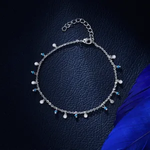 Accessorize London Women Sterling Silver-Plated Beaded Anklet