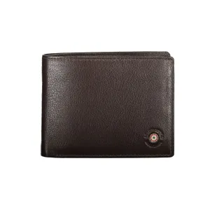 Aeronautica Militare Elegant Brown Leather Wallet with Logo