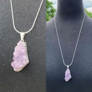 Amethyst Druzy Silver Plated (large); by Laura Leonard Originals