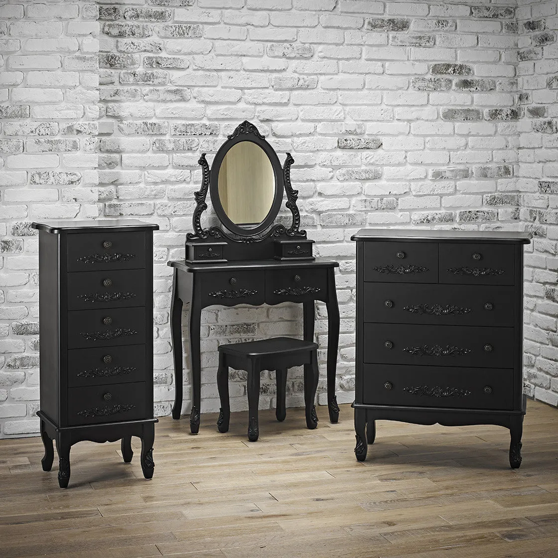 Antoinette Black 5 Drawer Chest