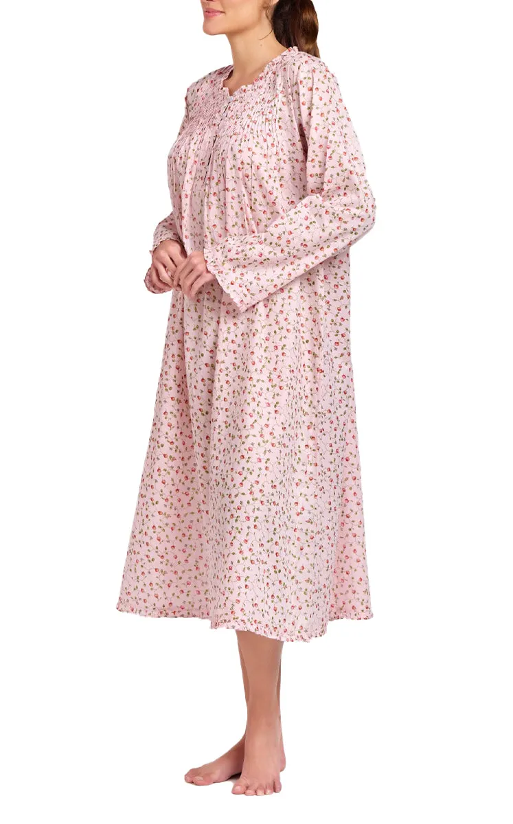 Arabella Marie Long Sleeve 100% Cotton Nightgown in Rosebud Print MD-757i