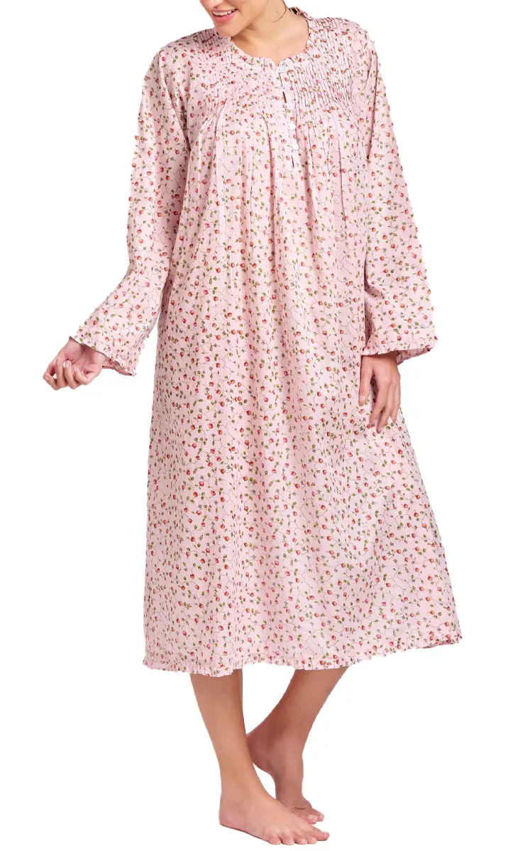 Arabella Marie Long Sleeve 100% Cotton Nightgown in Rosebud Print MD-757i