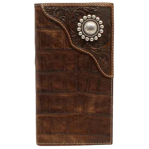 Ariat Men's Gator Embossed Rodeo Wallet