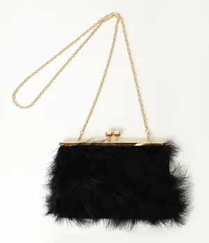 Black Fur Clutch Bag