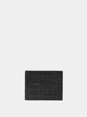 Black Logo Coso All Over Embossed Wallet