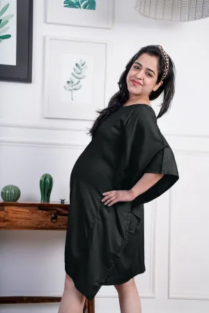 Black Rayon MaternityKaftan - Solid