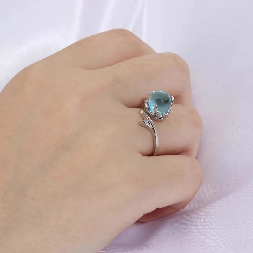 Blue Crystal Mermaid Ring