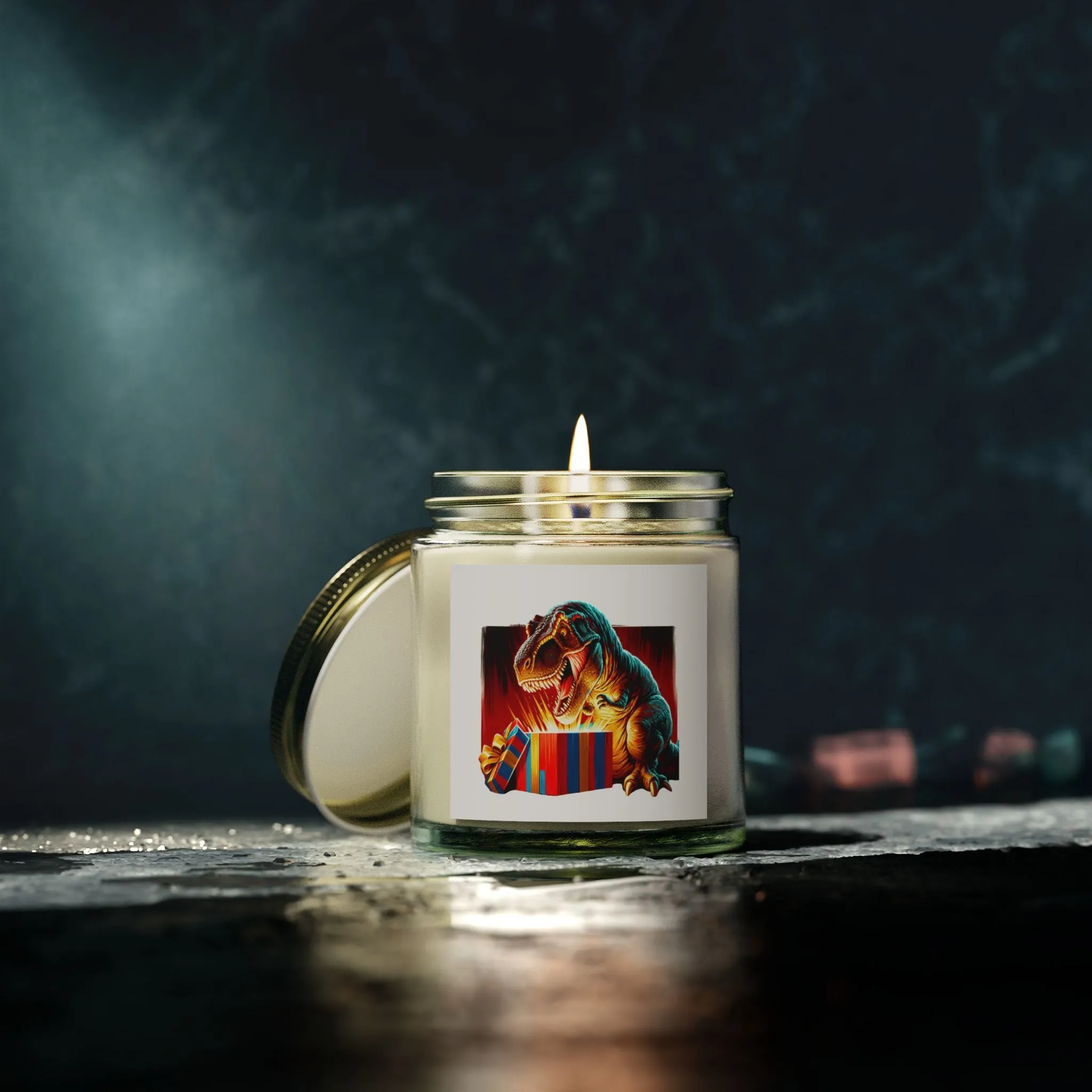 Candle: Little Arms  - Dinosaur -Themed Scented Candles - Coconut Apricot Wax (4oz & 9oz)