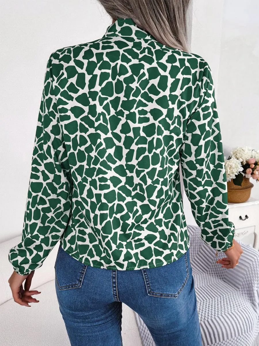 Casual Multicolor Long Sleeve Blouse