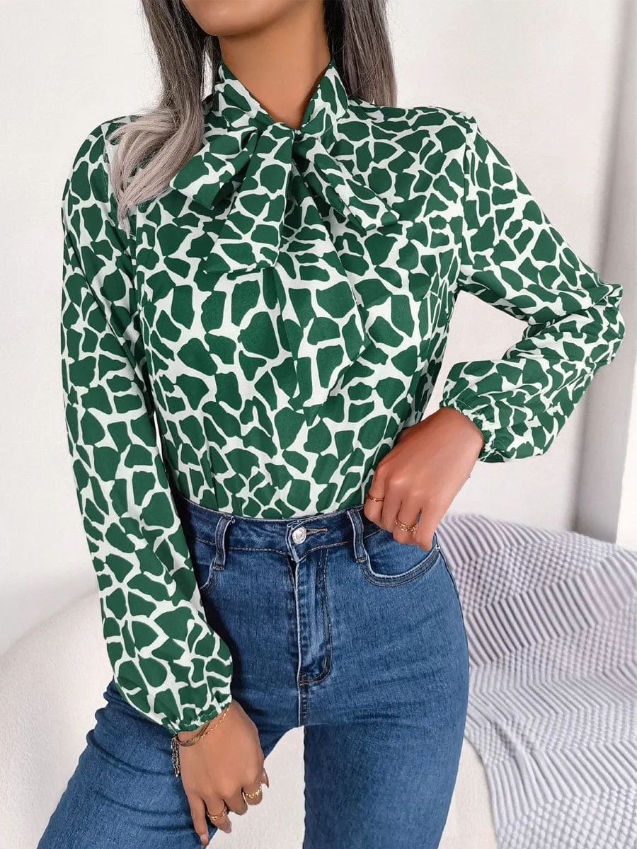 Casual Multicolor Long Sleeve Blouse