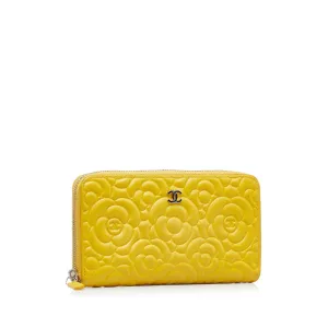 CHANEL Camellia Zip Around Wallet Long Wallets