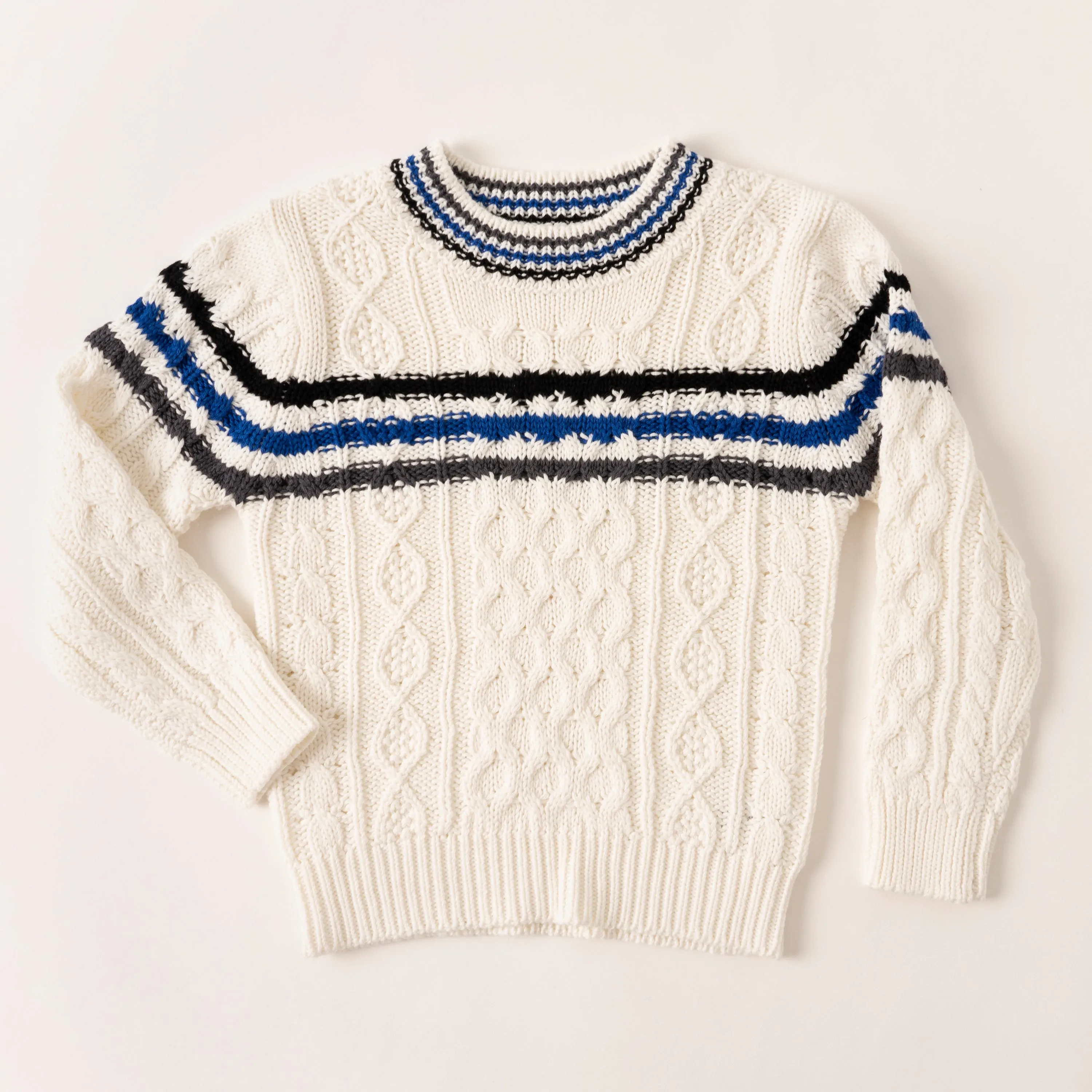 Chest Stripe Fisherman Sweater