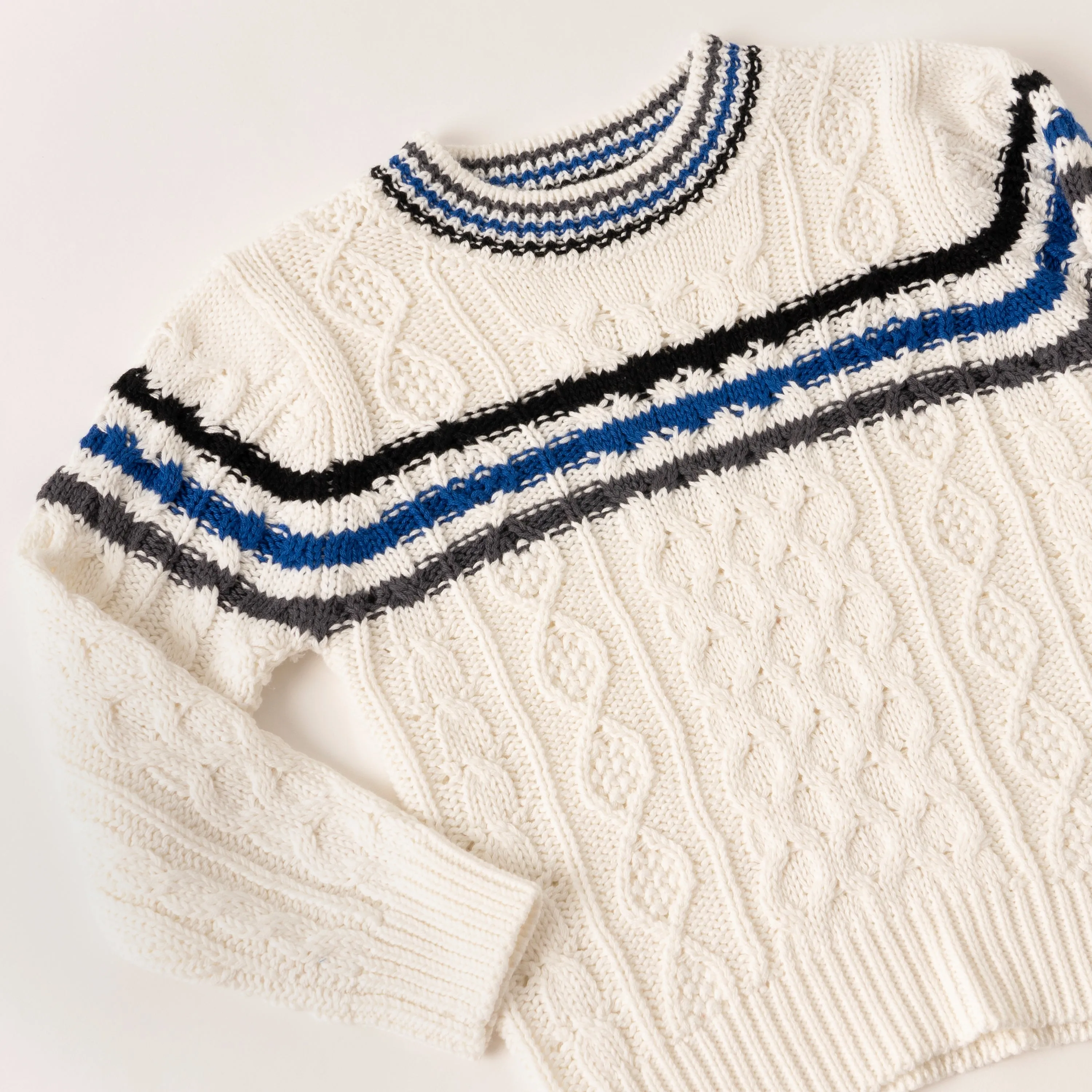 Chest Stripe Fisherman Sweater