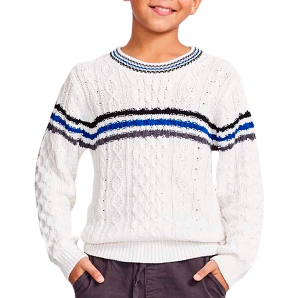 Chest Stripe Fisherman Sweater