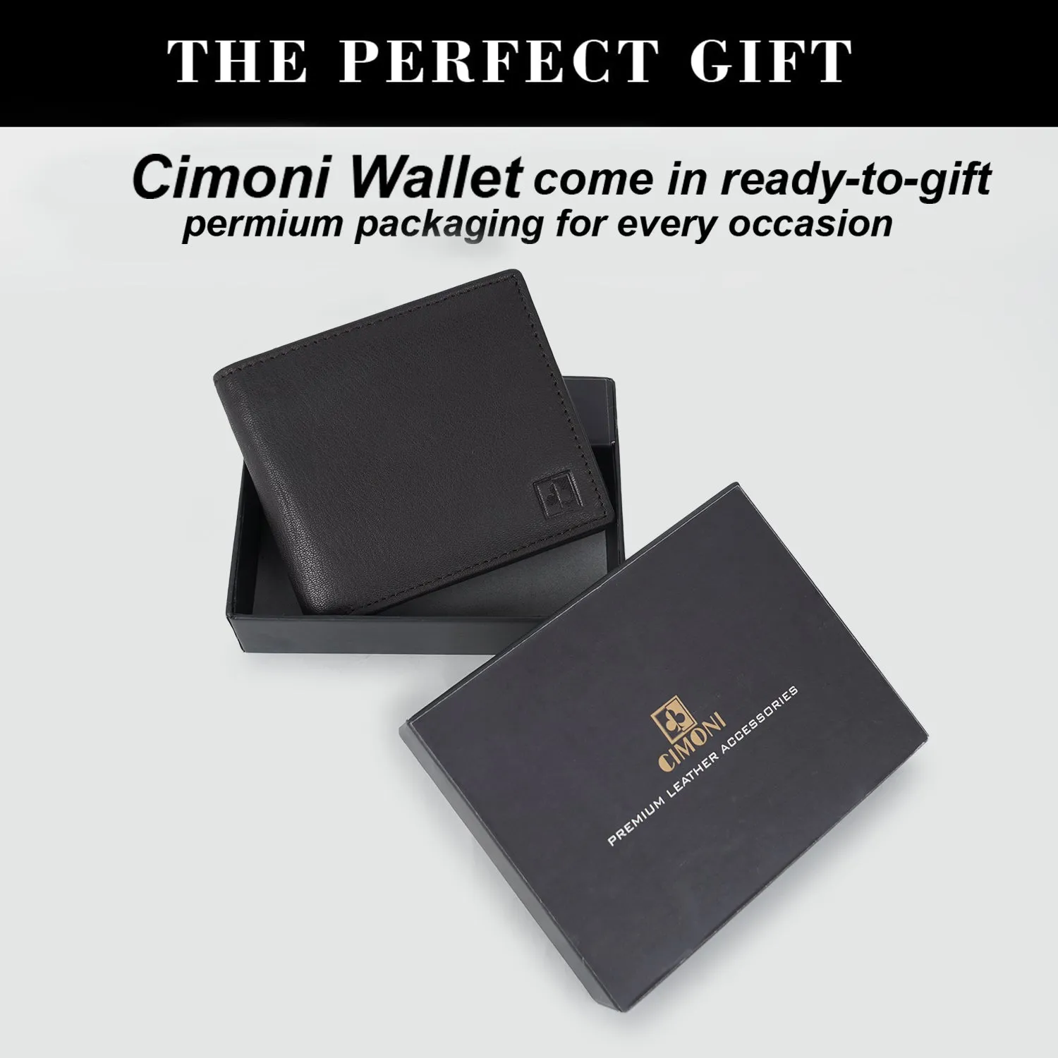 CIMONI Genuine Leather Stylish Classy Casual Formal Ultra Slim Multiple Credit Cards Slot Wallet for Men