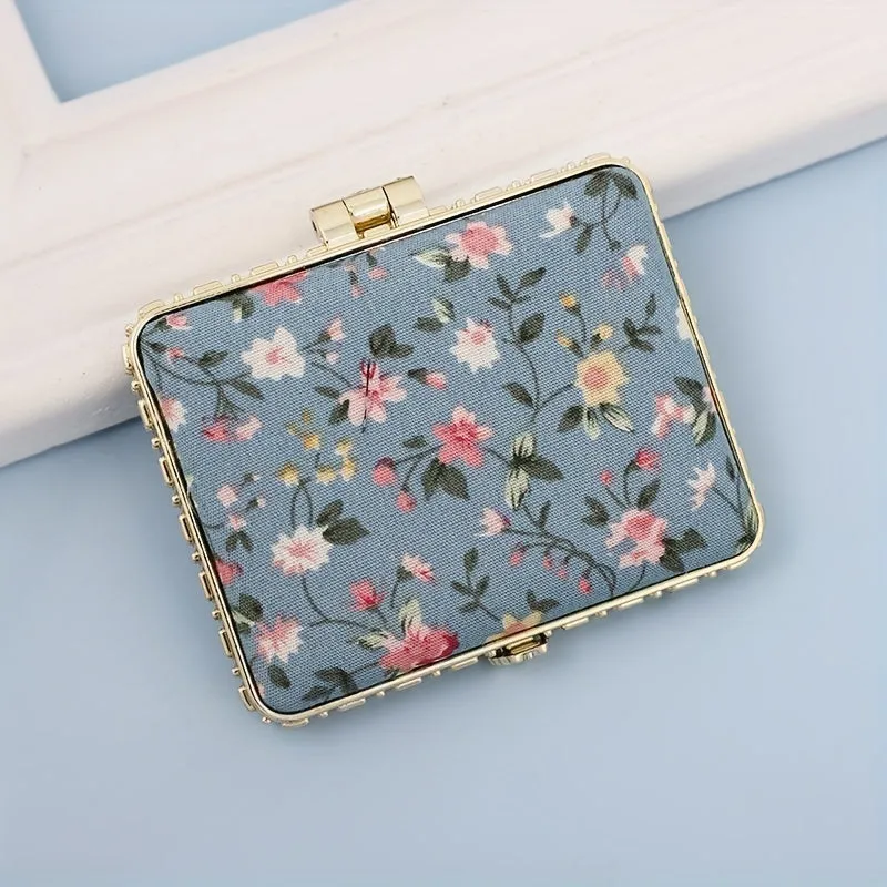 Compact Vintage Floral Travel Mirror  Stylish Onthego Gift