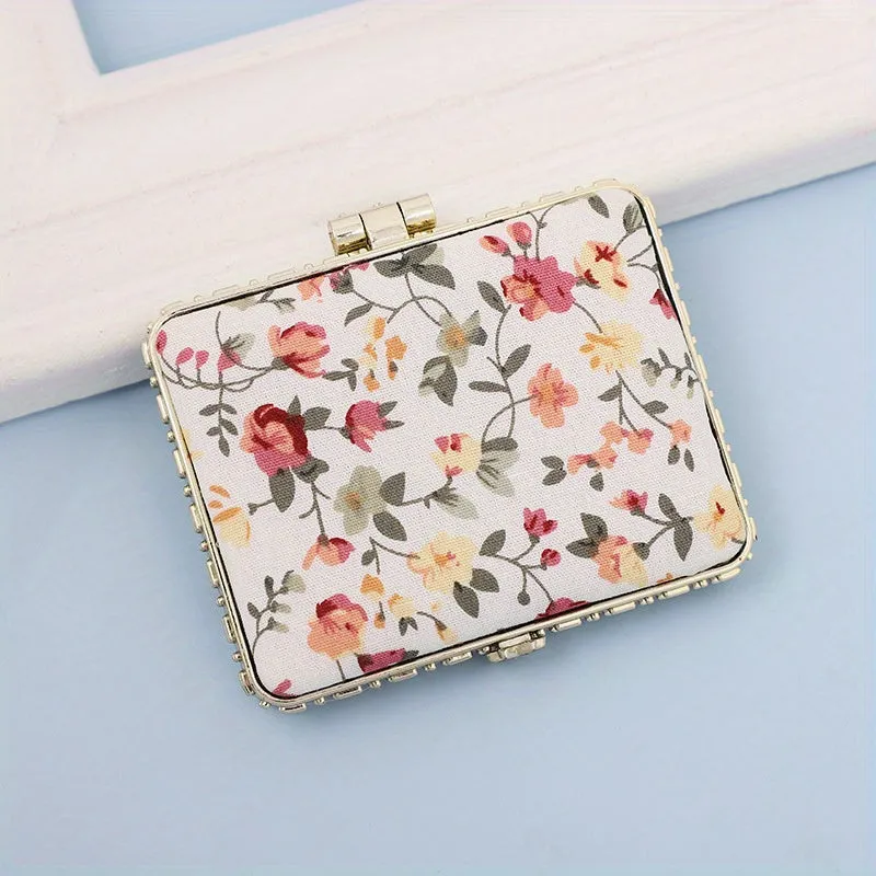 Compact Vintage Floral Travel Mirror  Stylish Onthego Gift