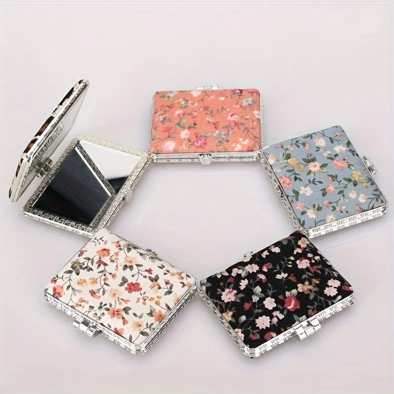 Compact Vintage Floral Travel Mirror  Stylish Onthego Gift