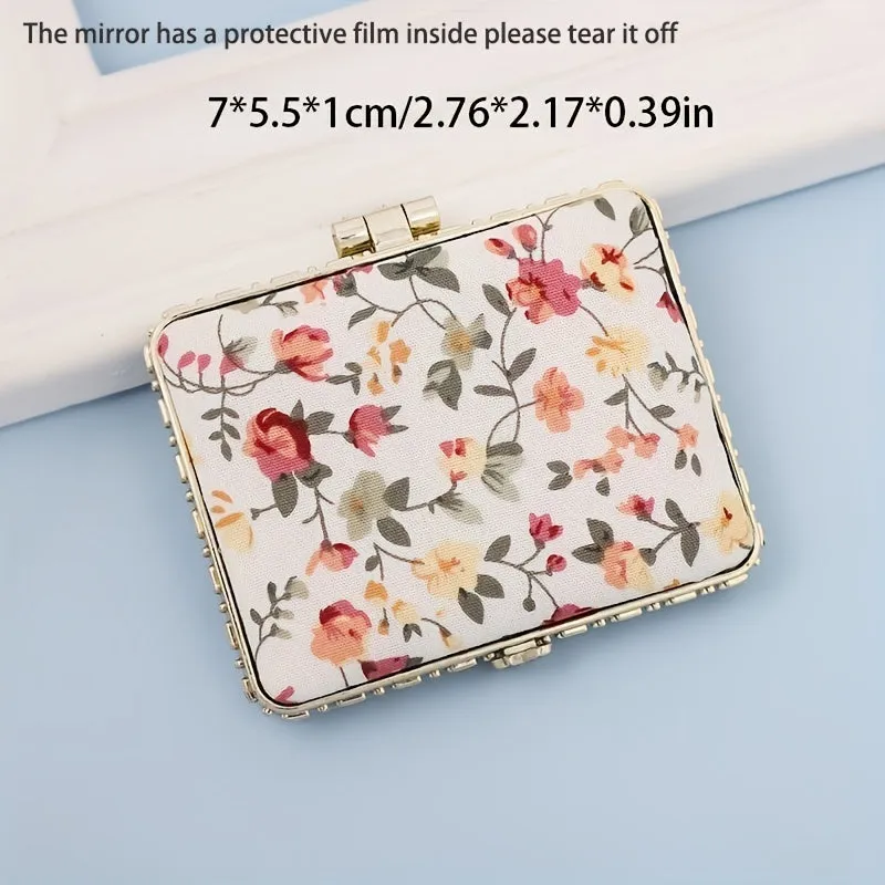 Compact Vintage Floral Travel Mirror  Stylish Onthego Gift