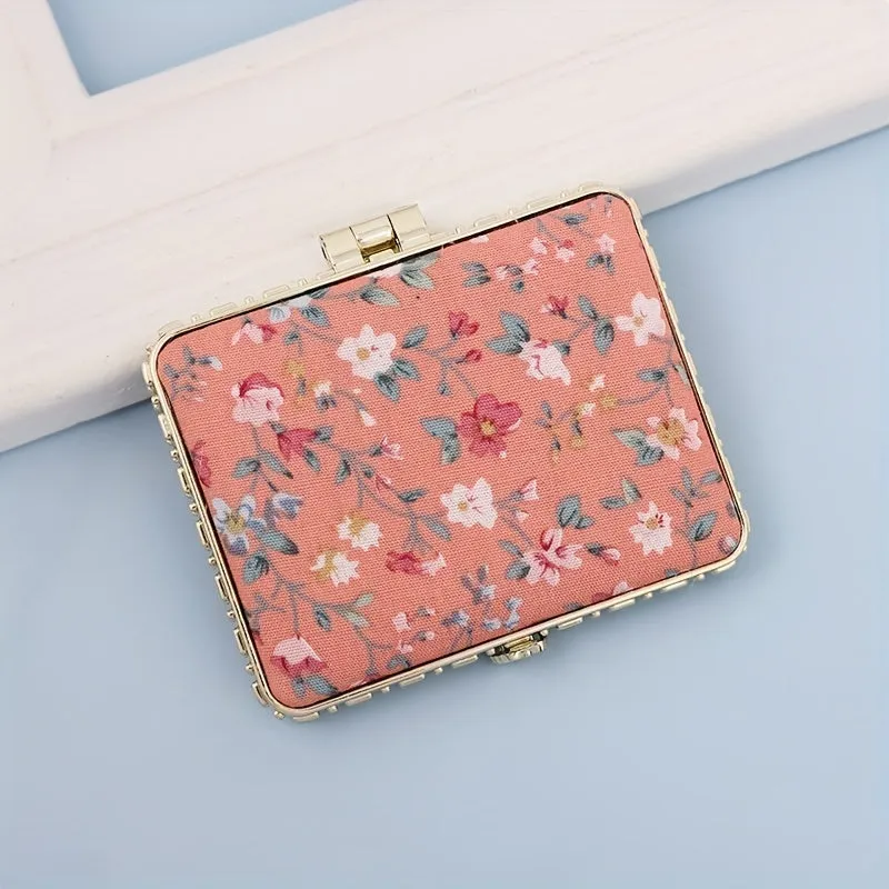 Compact Vintage Floral Travel Mirror  Stylish Onthego Gift