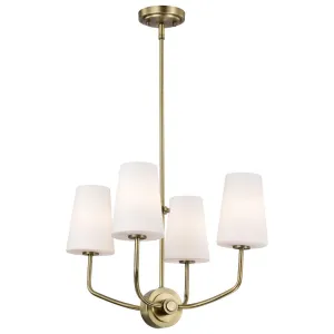 Cordello 18 in. 4 lights Chandelier Vintage Brass Finish