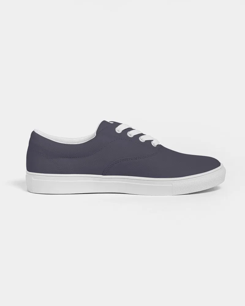 Dark Blue Gray Men's Canvas Sneakers | Men's | Dark Pale Pastel Blue Gray | C30M30Y0K80