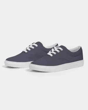 Dark Blue Gray Men's Canvas Sneakers | Men's | Dark Pale Pastel Blue Gray | C30M30Y0K80