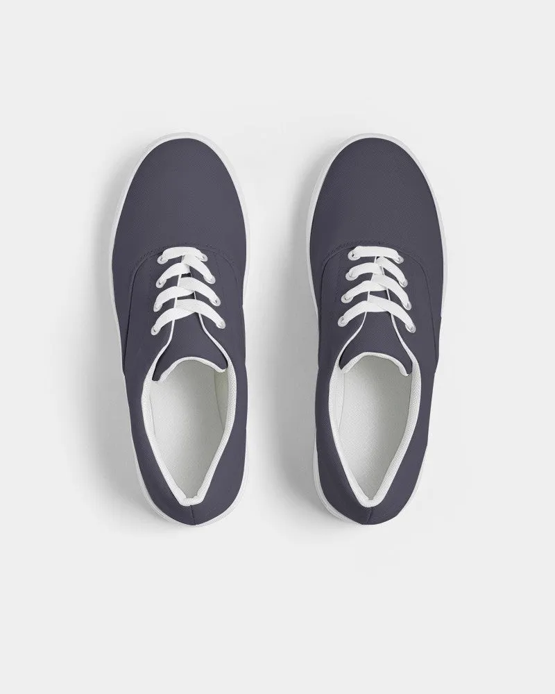 Dark Blue Gray Men's Canvas Sneakers | Men's | Dark Pale Pastel Blue Gray | C30M30Y0K80