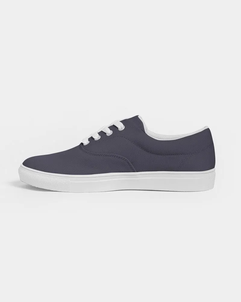 Dark Blue Gray Men's Canvas Sneakers | Men's | Dark Pale Pastel Blue Gray | C30M30Y0K80