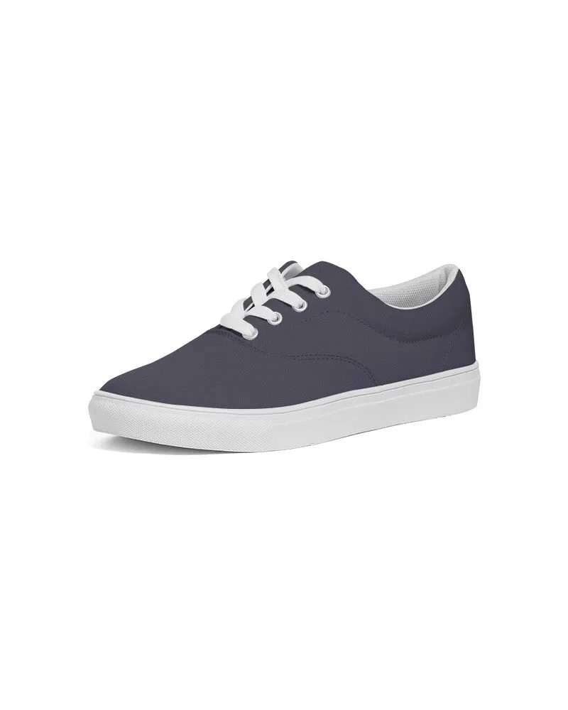 Dark Blue Gray Men's Canvas Sneakers | Men's | Dark Pale Pastel Blue Gray | C30M30Y0K80