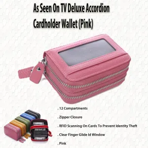 Deluxe Accordion Cardholder Wallet - Pink