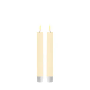 Deluxe Small LED Cream Dinner Candles 2 Pack