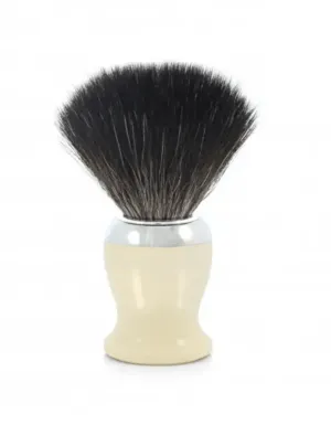 Edwin Jagger - 21SB727CR Imitation Ivory Black Synthetic Shaving Brush, Medium