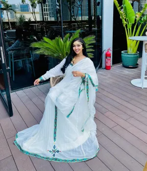 Elegant Light Blue Habesha Dress Beautiful Habesha Kemis