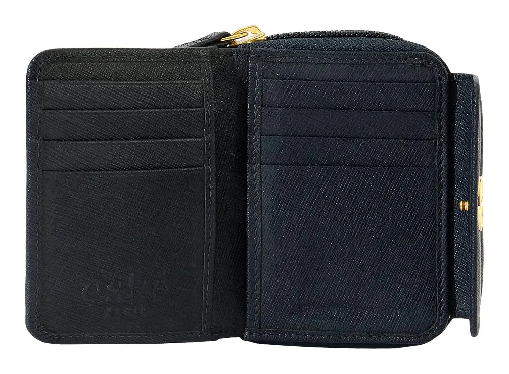 eske Herta - Tri Fold Wallet - Genuine Quilted Leather - Holds Cards, Coins and Bills - Compact Design - Pockets for Everyday Use - Travel Friendly - Water Resistant - for Women