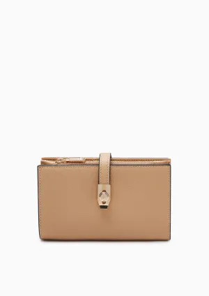 Flawless Semi Long Wallet - Dark Beige