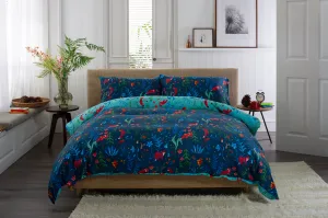 Fox and Floral 200 Thread Count Cotton Rich Reversible Duvet Cover Set