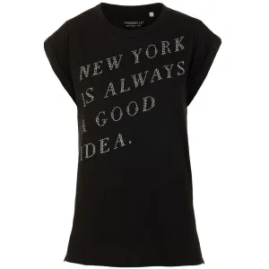 Fred Mello Elegant Black Rhinestone Tee