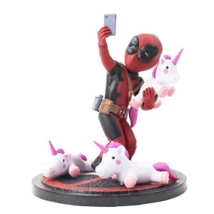 Funny Deadpool Unicorn Selfie Figure