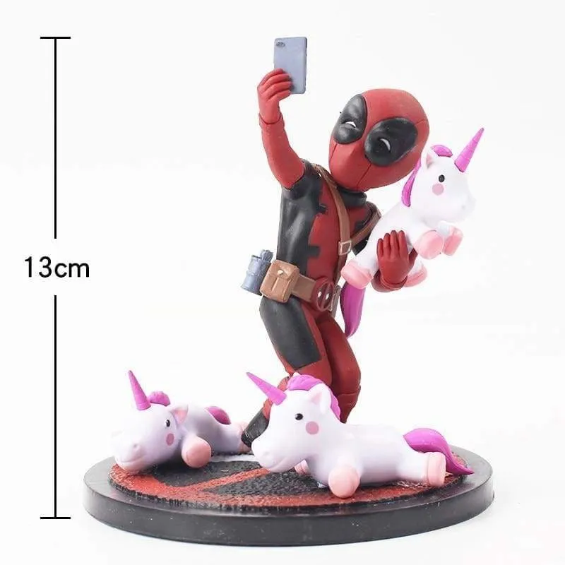 Funny Deadpool Unicorn Selfie Figure