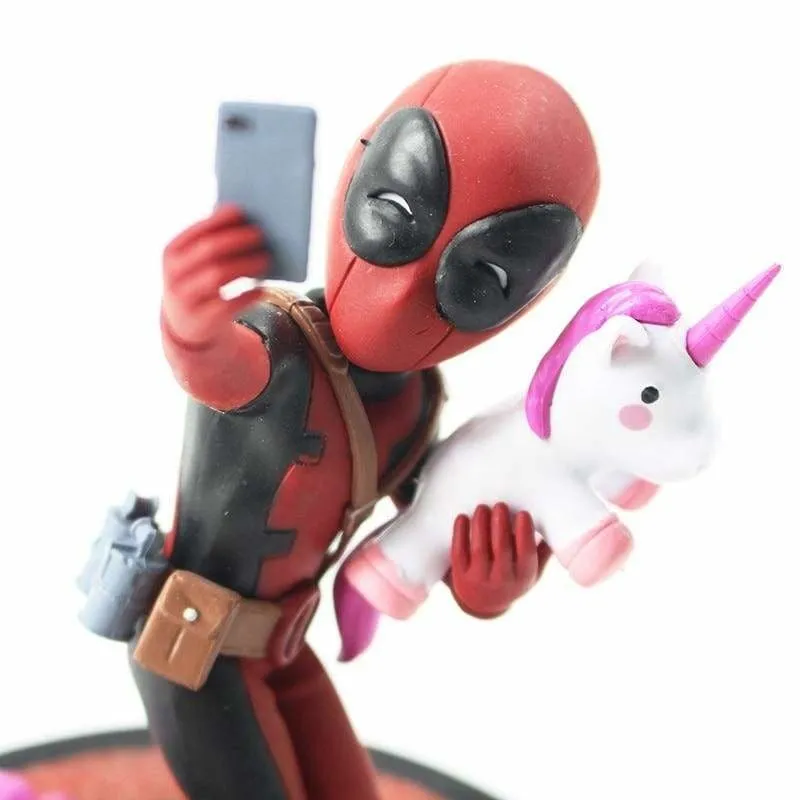 Funny Deadpool Unicorn Selfie Figure