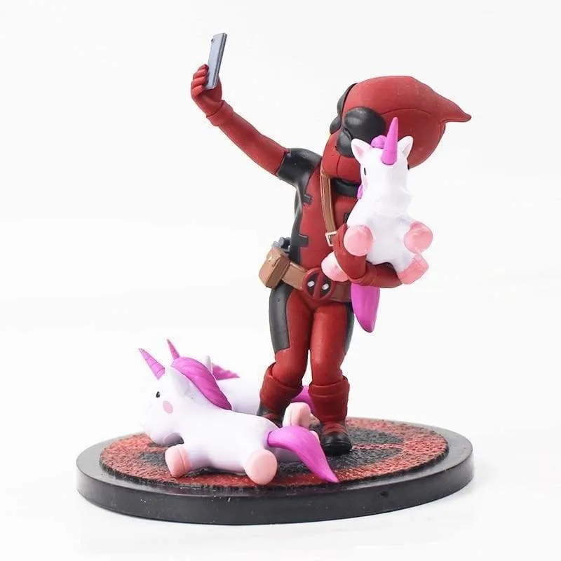 Funny Deadpool Unicorn Selfie Figure