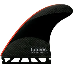 Futures John John 2 Techflex Tri Fin Set-Neon Red-Large