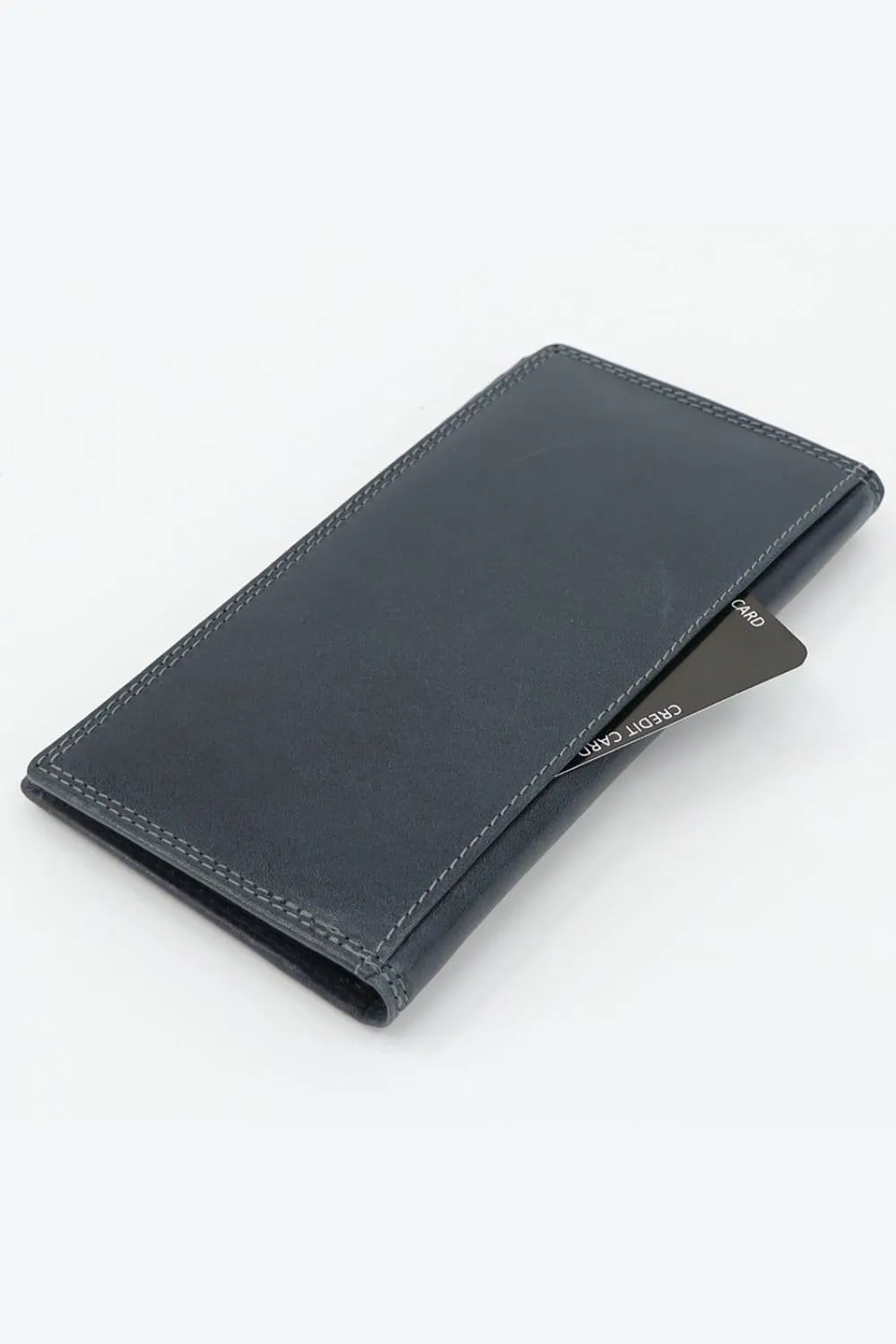 Gai Mattiolo Leather Wallet, Card/document holder, Equipped with spaces for credit cards, documents or larger banknotes, Hidden back pocket, Blue