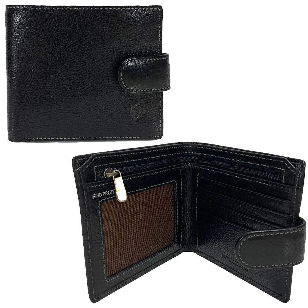 Golunski RFID  Leather Tab Wallet - Style: RF4 - Black