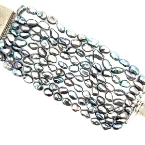 Gray Pearl Multistrand Bracelet