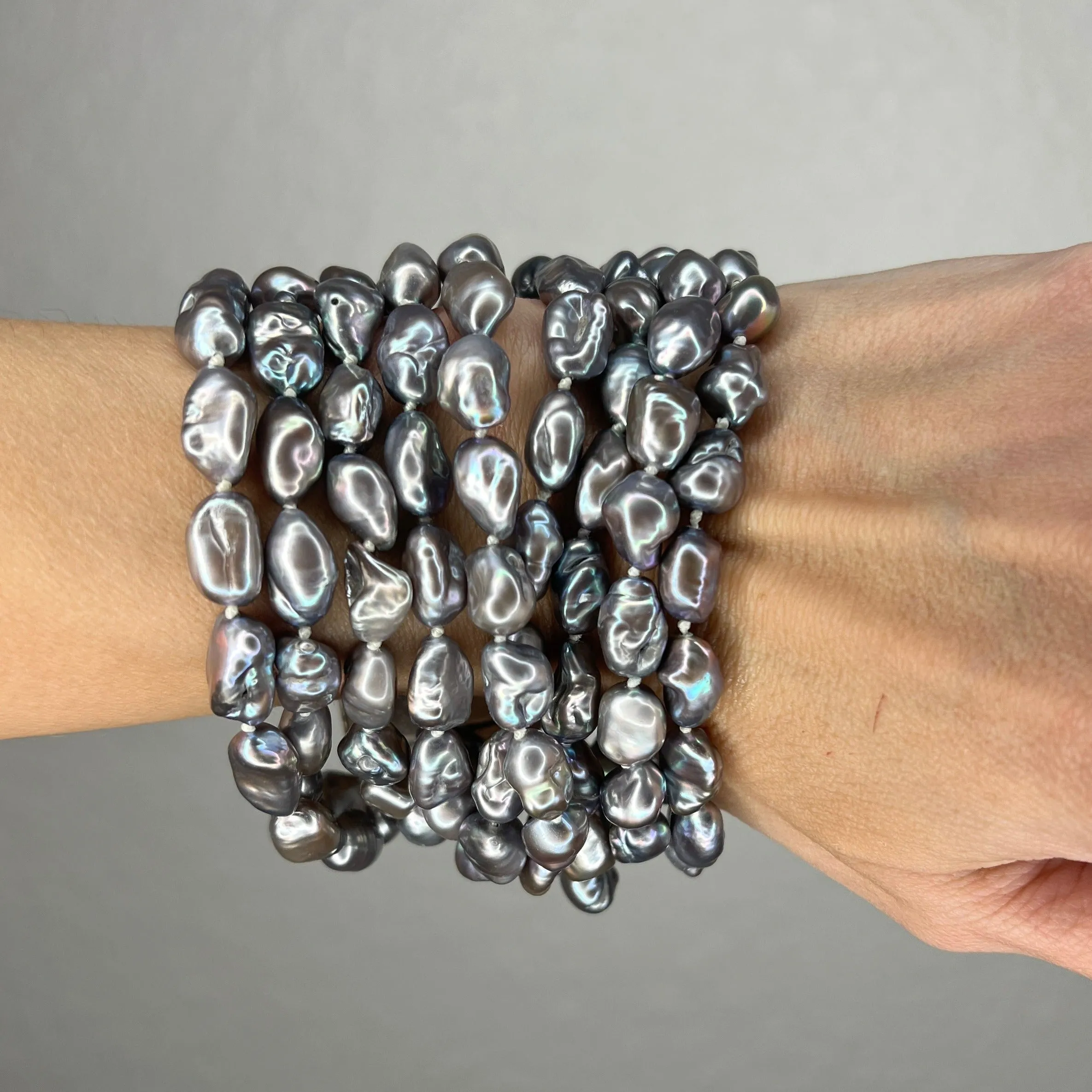 Gray Pearl Multistrand Bracelet