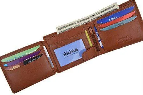 Hand Made Genuine Leather Hybrid Bifold Trifold Credit Card ID Wallet by Moga