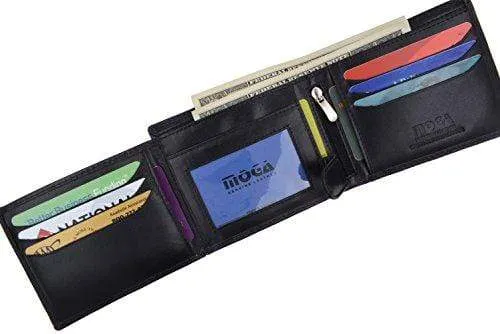 Hand Made Genuine Leather Hybrid Bifold Trifold Credit Card ID Wallet by Moga