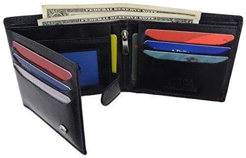 Hand Made Genuine Leather Hybrid Bifold Trifold Credit Card ID Wallet by Moga